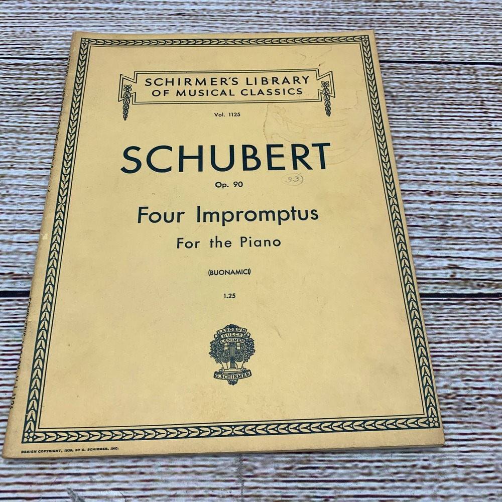 Schubert Four Impromptus Op 90 For the Piano Sheet Music G Buonamici C 1897